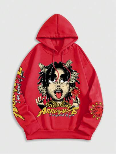 Street Life Men's Cartoon Print Sweatshirt, Suitable For Casual Wear In Autumn & Winter