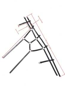 Women Solid Color Sexy Hollow Decorative Body Chain With Shoulder Strap & Chest Strap - Black - View 5