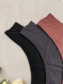 SHEIN Sports 6pcs Women Solid Color, Leopard Print, Zebra Pattern Sports Briefs