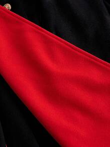 Flirla Plus Size Double Breasted Hooded Long Sleeve Coat, For Winter - Black - View 6