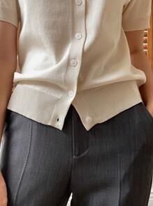 DAZY Loose Casual Solid Color Cardigan Sweater For Women Summer