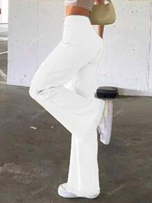 Y2K Music Festival Dames Knoop Taille Riemlus Rechte Pijp Casual Mode Streetwear Sportieve Broek
