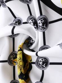 Manfinity LEGND Áo sơ mi tay ngắn in hình học cỡ lớn cài nút phía trước - Nhiều màu - Xem 8