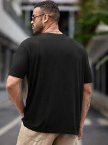 EASEVO Men's Plus Size Slim Fit Crew Neck Vintage T-Shirt, Summer, For Fall