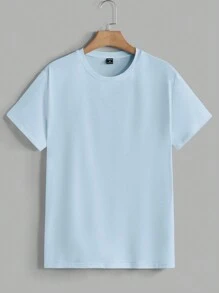 GENTILAND 男士纯色简约休闲针织短袖T恤 - 彩色 - 查看 10
