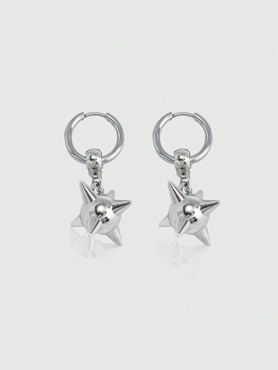 Grunge Punk 1pair Gothic Punk Style Ball Stud Earrings For Women