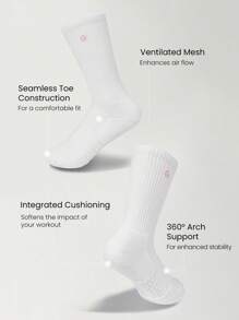 GLOWMODE 3 Pairs Make A Move Grip Scrunch Crew Socks - White - View 4