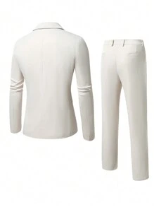 Manfinity Mode Bộ 2 quần áo vest và quần dài tay cổ ve lật cỡ lớn cho nam - Nhiều màu - Xem 2