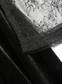 DAZY Women's Velvet Patchwork Dress, Birthday ,New Year Eve Prom Dress,Fall Dress Long Sleeve Dress