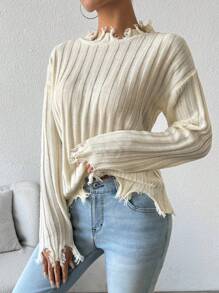 Chiquease Nuevo suéter de punto holgado de ajuste cómodo y elegante, adecuado para otoño e invierno, estilo europeo y americano, otoño - Albaricoque - Ver 7