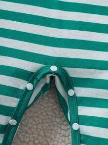 SHEIN Vintaside Kids 3 件套男宝宝可爱恐龙印花条纹图案连体裤春秋季 - 彩色 - 查看 5