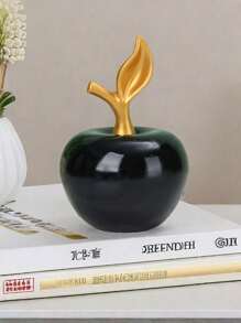 1 ornement en céramique en forme de pomme blanc, style créatif de luxe, artisanat, convient pour le bureau, la maison, la décoration. Meilleurs cadeaux