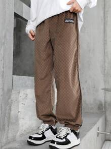 青少年男孩时尚弹力直筒休闲裤，适合日常和户外穿着，春秋季 - 彩色 - 查看 5