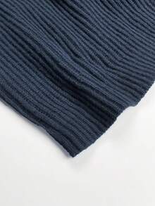 Women's All-Match Loose V-Neck Button Knit Sweater, Casual Versatile Lightweight Ribbed Pullover - Blue - View 9