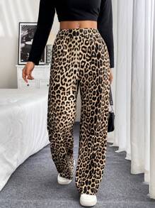 Chiquease Women Leopard Print Simple Daily Pants Fall Cloth For Women - Multicolor - View 1