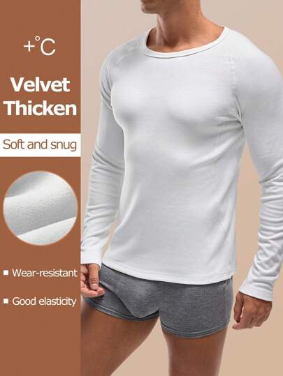 Herren Rundhals Raglanärmel Warmer Pullover, Herbst / Winter