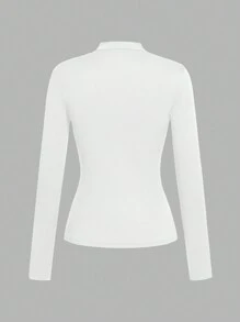 SHEIN LUNE 3pcs/Set Women's Casual V-Neck T-Shirts, Suitable For Fall/Winter Layering - Multicolor - View 5