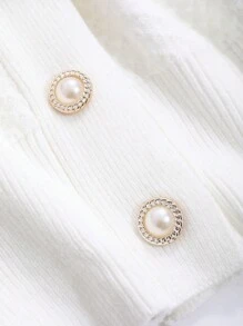 DAZY Women's Solid Color Long Sleeve Button Design Casual Business Cardigan, Autumn - Beige - View 3