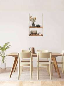 1件/2件装极简主义壁挂绳架，木质悬浮置物架，客厅卧室壁挂式展示架，农舍风格壁挂架，适用于家庭浴室走廊收纳板，生日毕业礼物 - 彩色 - 查看 3