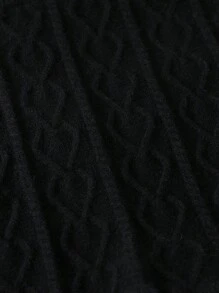 Tween Girls Knitted Sweater Skirt, Elegant Street Style Short A-Line Skirt For Autumn And Winter - Black - View 6