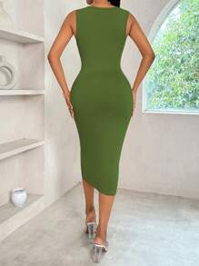 VaVaBold Elegant Ladies' Pleated Crossed Collar Dress Maxi Women Outfit