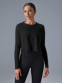 VARSITIE 夏季和秋季户外休闲基本款女式运动 T 恤和背心 - 黑色 - 查看 6