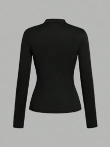 SHEIN LUNE 3pcs/Set Women's Casual V-Neck T-Shirts, Suitable For Fall/Winter Layering - Multicolor - View 6