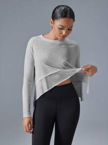 VARSITIE 夏季和秋季户外休闲基本款女式运动 T 恤和背心 - 淺灰色 - 查看 4