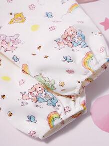 SHEIN X Care Bears Baby Cartoon Bear Print Bib, Long Sleeve, Waterproof, Oil-Proof, Stain Resistant, Multi-Functional Feeding Apron/Art Smock - Multicolor - View 7