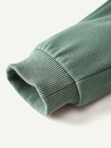 Cozy Pixies 男婴 2 件套卡通恐龙针织柔软圆领运动衫和慢跑裤套装 - 綠色 - 查看 6