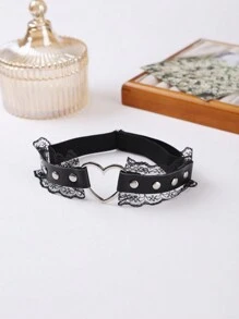 Cadena para la pierna con forma de corazón y encaje, de moda y sexy