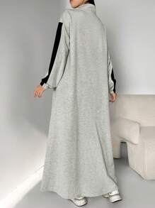 Mulvari 女式撞色长袖运动衫，朴素休闲服装长款运动衫女式运动衫，适合日常休闲/返校/旅行，长袖上衣 - 彩色 - 查看 4