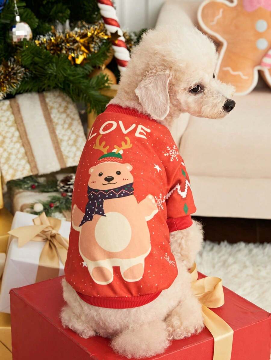 PETSIN Christmas Print Fashion Pet T-Shirt - Multicolor - View 1