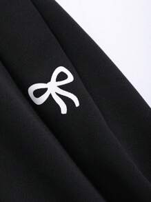 FRIFUL Women's Elastic Side Bow Print Casual Straight Relaxed Sweatpants Women Joggers