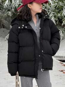 Dazy Kids Tween Girl Solid Color Jacket For Autumn - Black - View 1