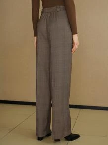 MOTF STUDIO GLEN PLAID TAILORED SUIT PANTS - Coffee Brown - View 8