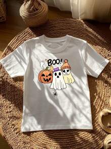 Manfinity Homme Heren Halloween-thema bedrukt ronde hals korte mouw T-shirt