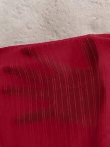 COSMINA Áo sơ mi dài tay cổ chữ V thắt nút màu trơn dành cho nữ - Đỏ - Xem 6