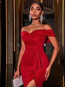 Faeriesty 露肩分裆修身美魔女禮服晚禮服