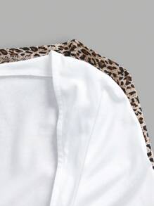 SHEIN EZwear 2 件套豹纹露背圆领长袖修身短款女式 T 恤，适合秋季 - 彩色 - 查看 11