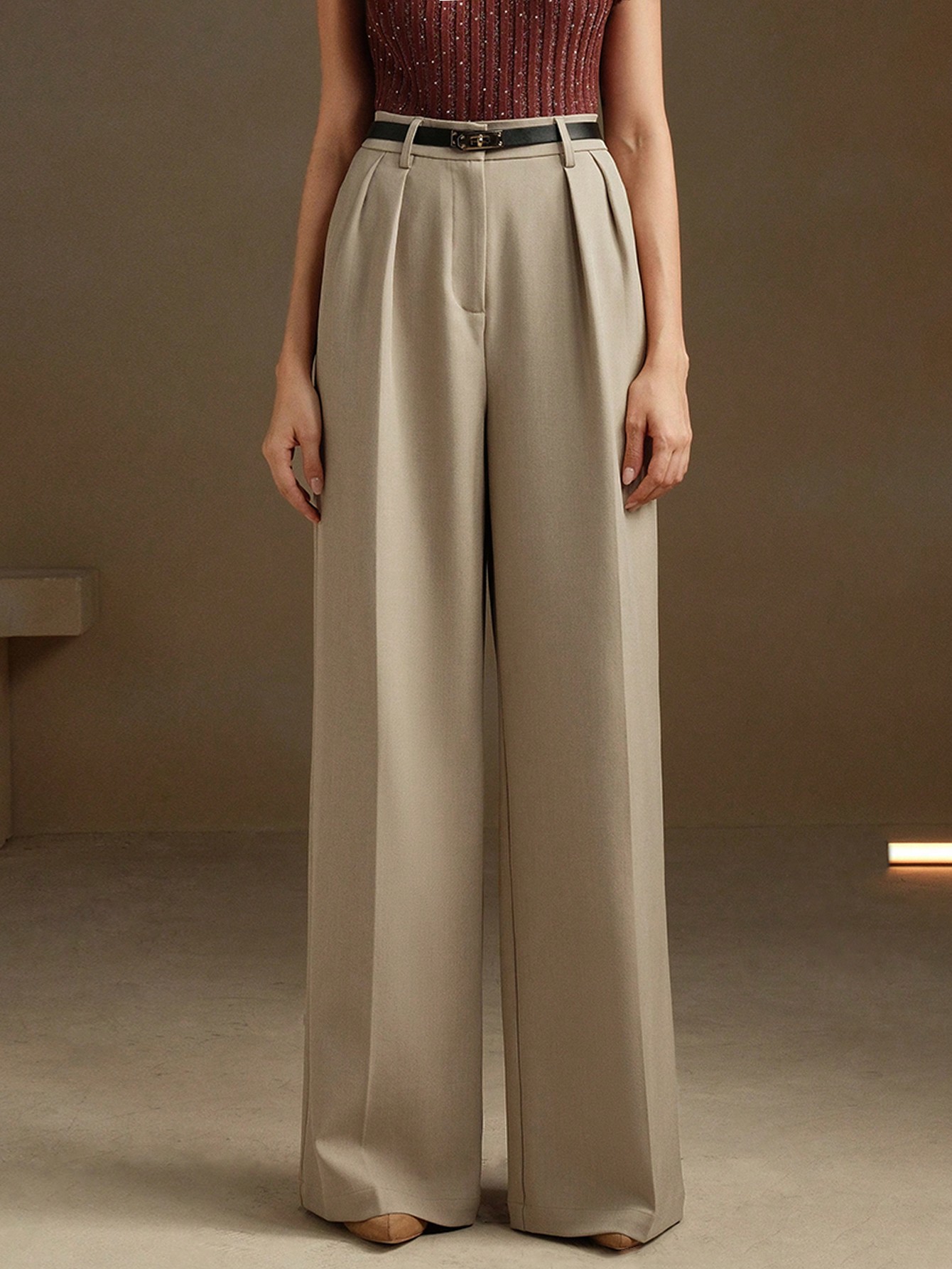 Anewsta سروال نسائي بسيط أنيق وحضري بجيب عادي، للا...