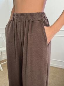 DAZY Asymmetrical Open Shoulder Casual Loungewear Set Pajama