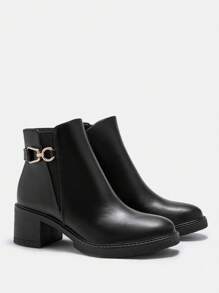 CUCCOO BIZCHIC Giày cao đến mắt cá chân có khóa kéo sành điệu dành cho nữ - màu đen - Xem 9