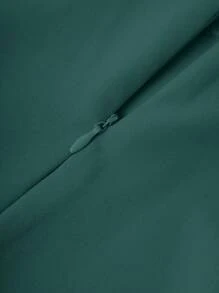 Franclia Women's Solid Color Twist Back Zip Up Elegant Skirt - Dark Green - View 8