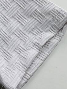 Manfinity Homme 2 sztuki/zestaw Męska koszula z krótkim rękawem i spodenki w jednolitym kolorze, minimalistyczny codzienny zestaw