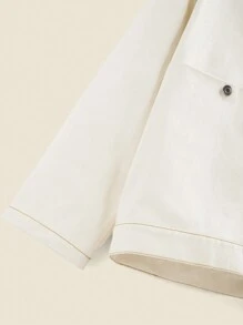 THE HAPPY LOOK Jacke für Teenager-Jungen mit kontrastfarbigen Bündchen, gerippter Optik und Metallknöpfen, einfarbiger Mantel mit langen Ärmeln, Herbst/Winter