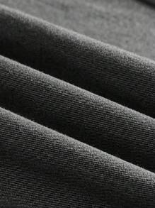 BizChic 女式休闲宽松阔腿裤，带口袋，复古街头时尚裤 - 深灰色 - 查看 9