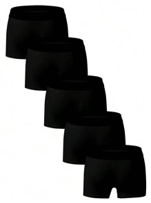 5 piezas/paquete Boxers respirables para hombre, surtido de tallas y estilos - Negro - Ver 2