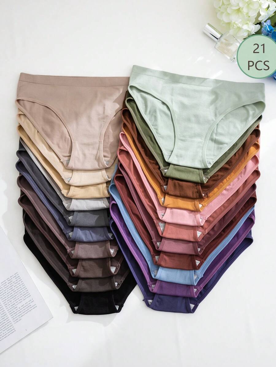 Snug Zone 21pcs Seamless & Comfy Triangle Briefs - Multicolor - View 1