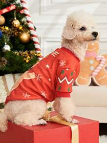 PETSIN Christmas Print Fashion Pet T-Shirt - Multicolor - View 3